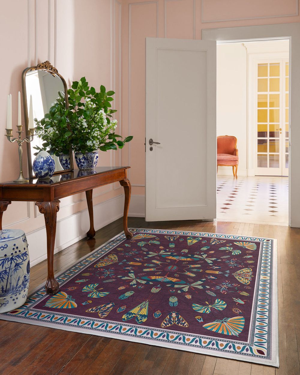 Flutterby washable rug in a real home