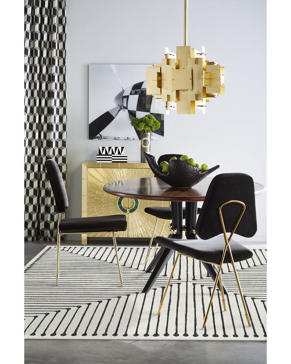 Inkdrop washable rug in a real home