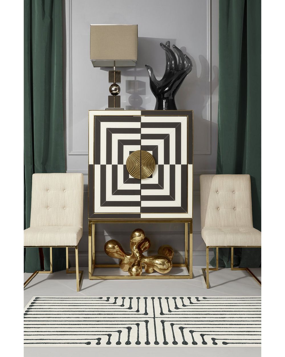 Inkdrop washable rug in a real home