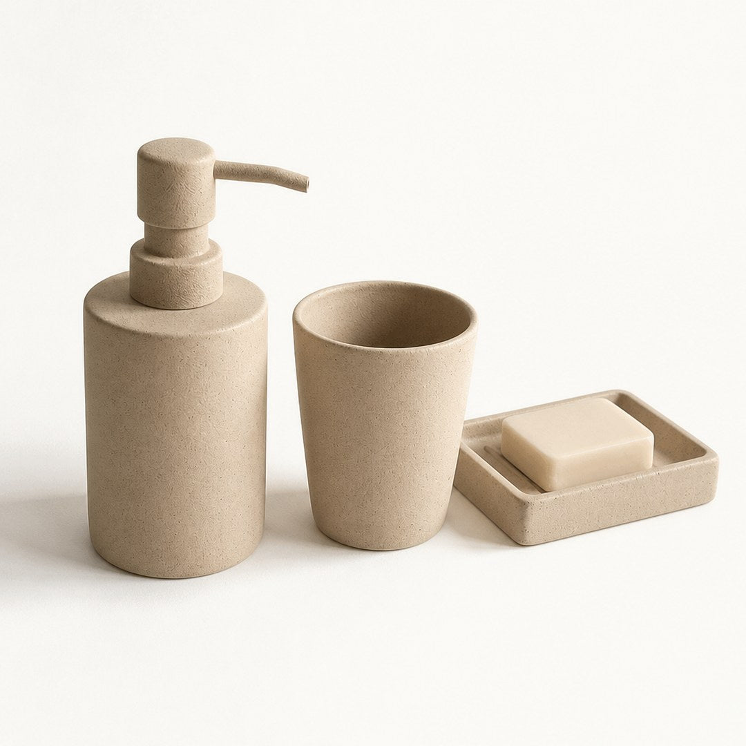 Close-up of the ceramic dispenser pump and matte glaze