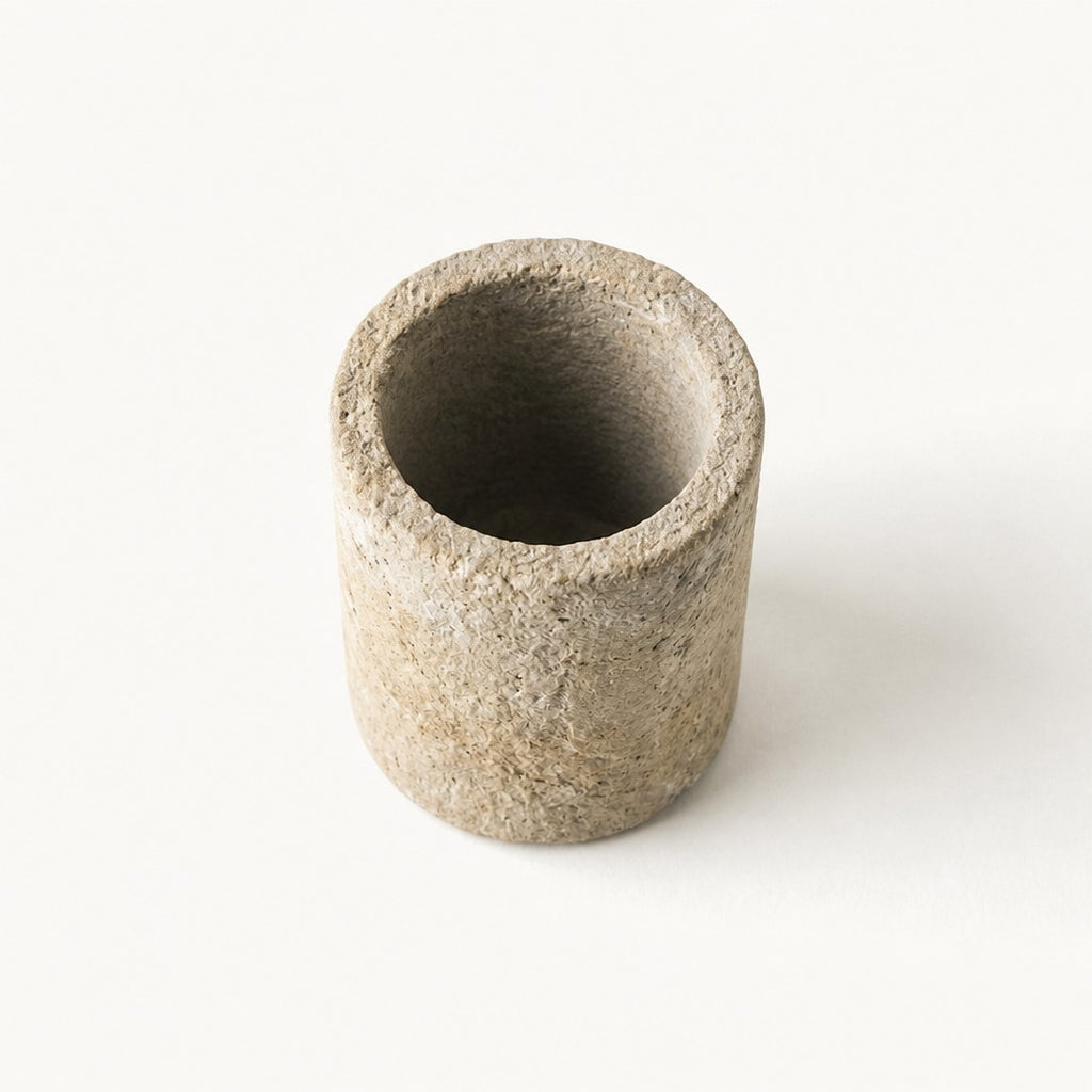 Top view of the stone toothbrush holder openings