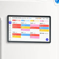 13.4-inch smart family calendar display mounted on a refrigerator door