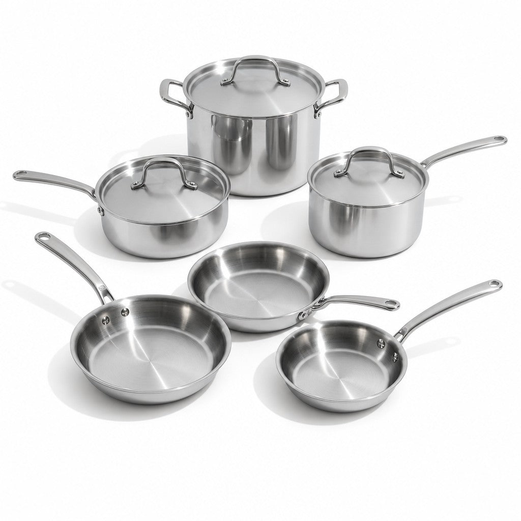 10-piece stainless steel cookware set