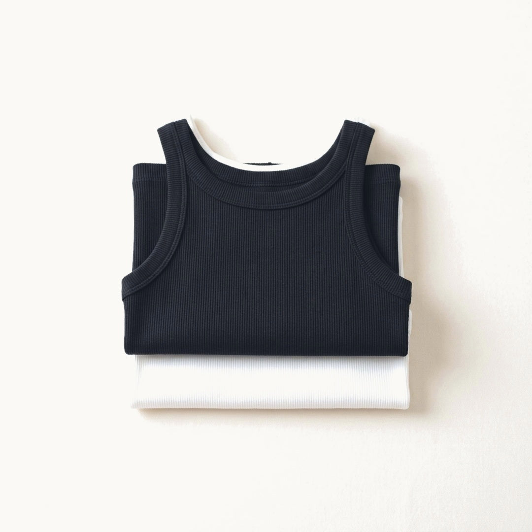 Ribbed Cotton Tank - 2 Pack
