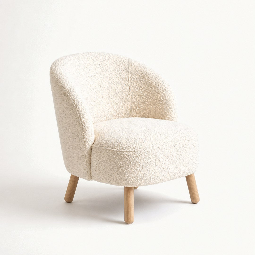 Boucle Accent Chair, three-quarter view