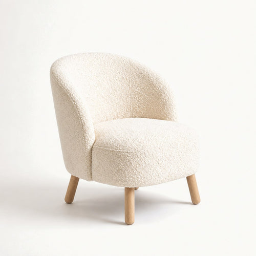 Boucle Accent Chair, three-quarter view
