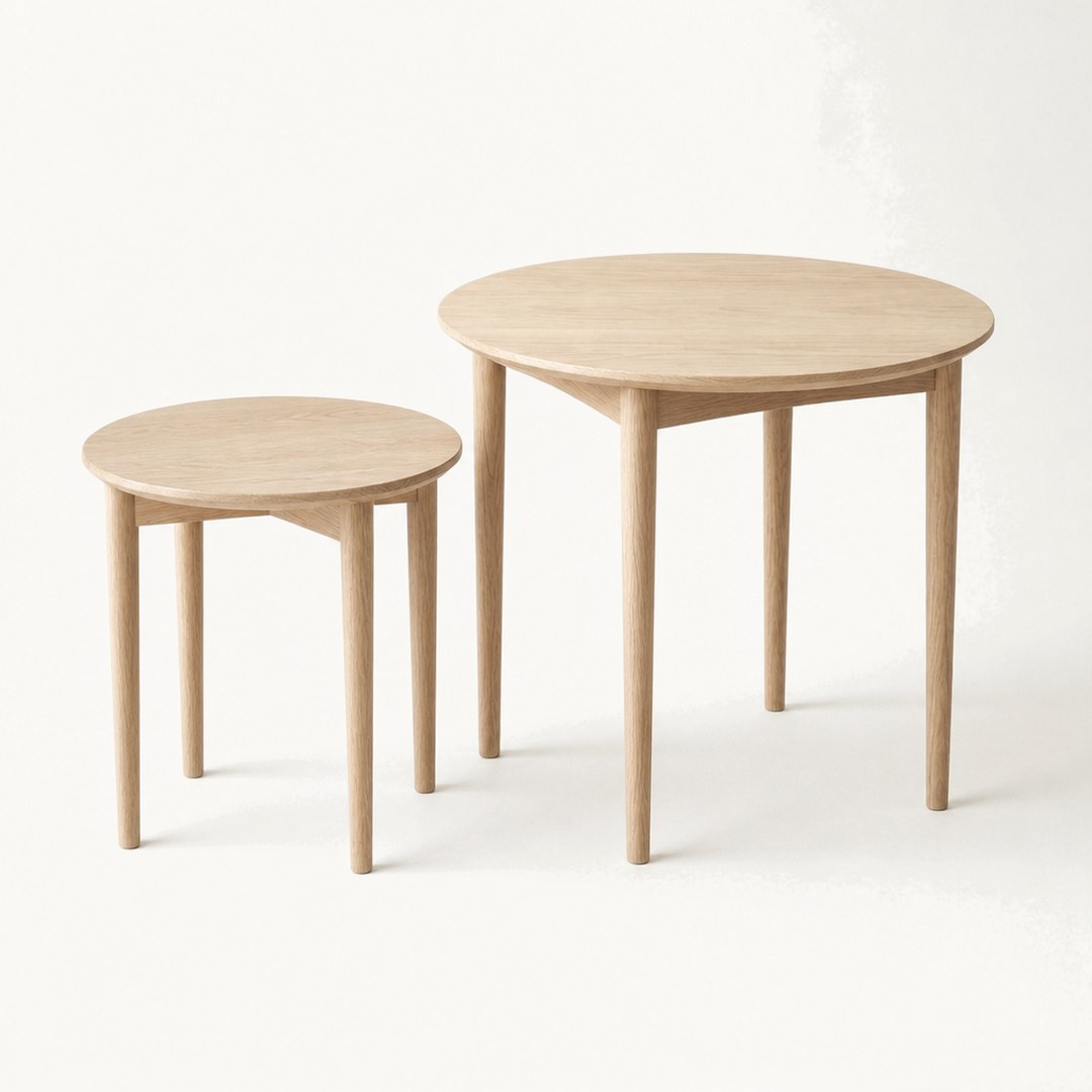 Nesting Tables pulled apart, side by side