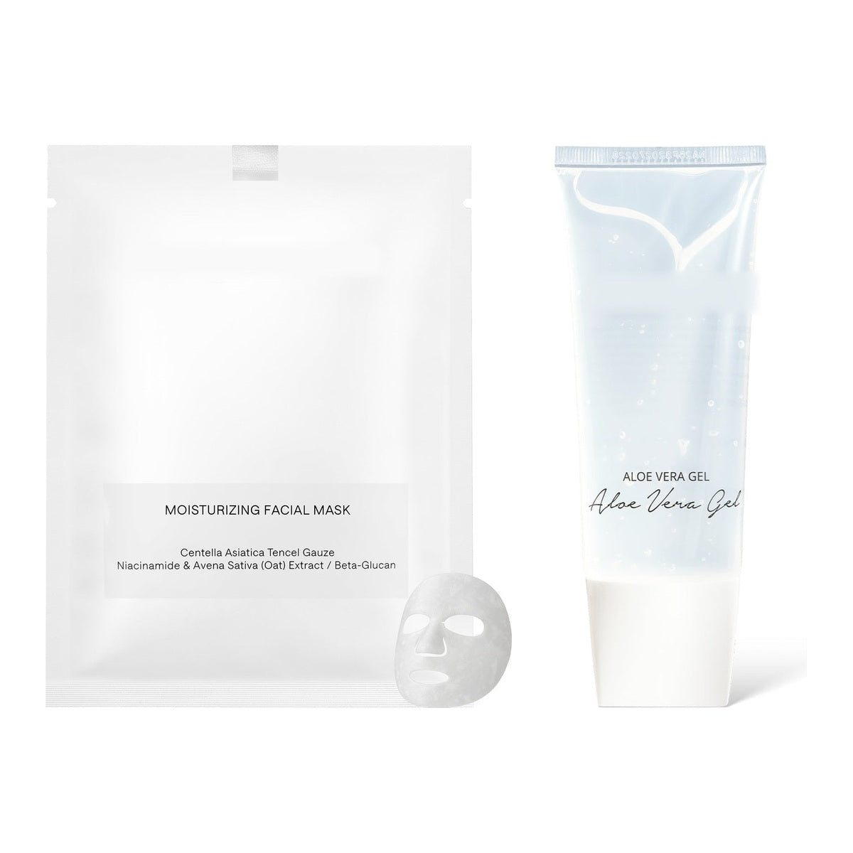Soothing aloe gel and hydrating sheet mask aftercare duo