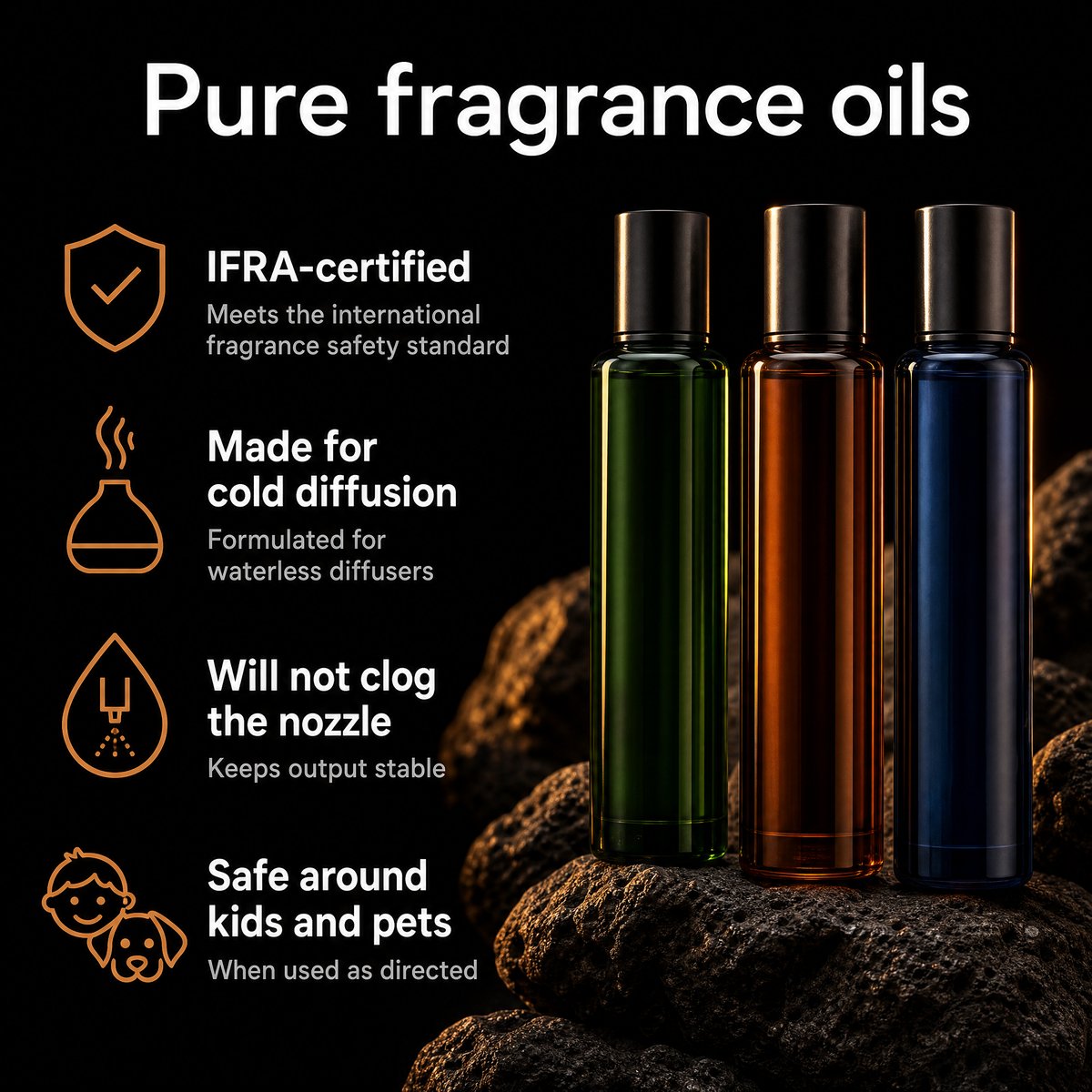Pure fragrance oils, IFRA-certified