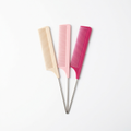 Glossy Tail Comb Set of three in cream blush and fuchsia