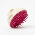 Glossy Scalp Massage Brush with fuchsia silicone bristles