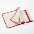 Heat-Resistant Styling Mat and Pouch in cream with fuchsia edge