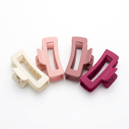Claw Clip Set of four in cream blush rose and fuchsia