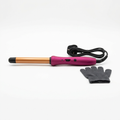 Glossy Mini Curling Wand 0.75 inch in fuchsia with glove