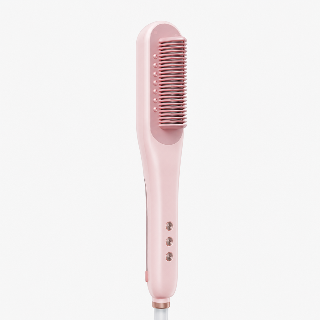 Pink steam straightener brush