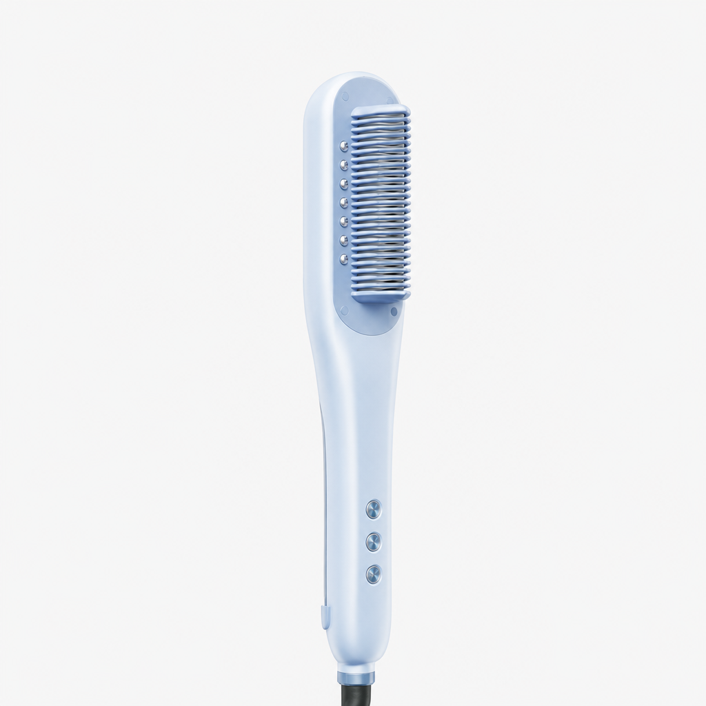 Blue steam straightener brush