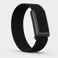 Knit band health tracker in Jet, black flat-weave loop with slim sensor module