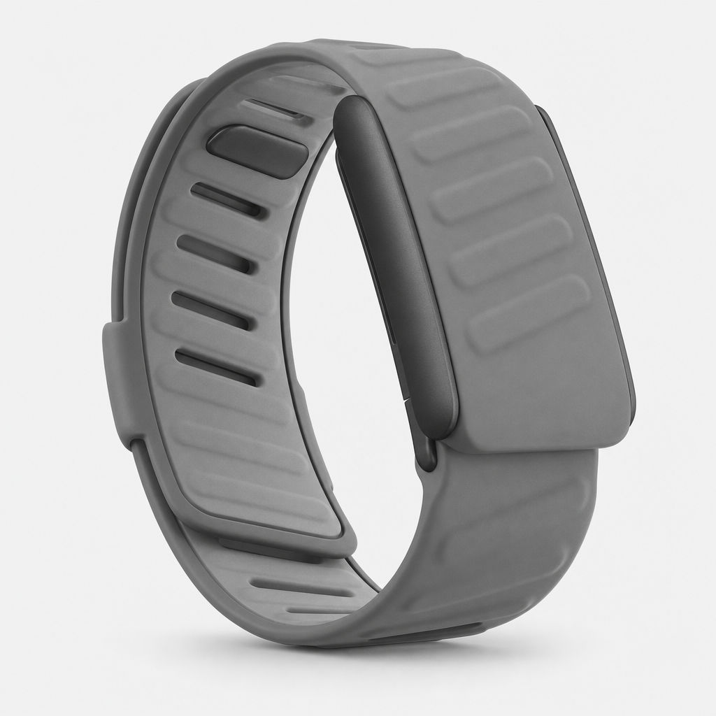 Sport band health tracker in Storm, grey ribbed elastomer loop with slim sensor module