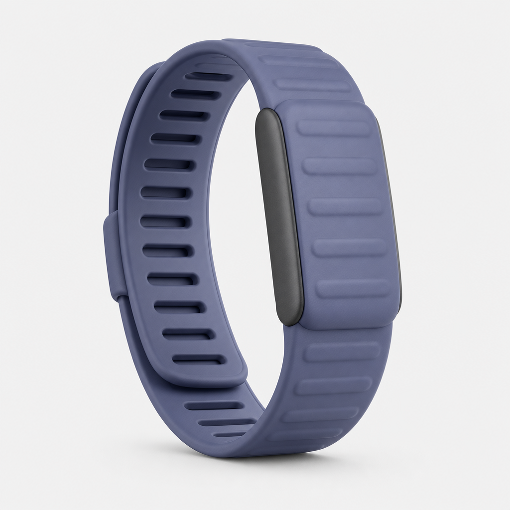 Sport band health tracker in Fresh, slate blue ribbed elastomer loop with slim sensor module