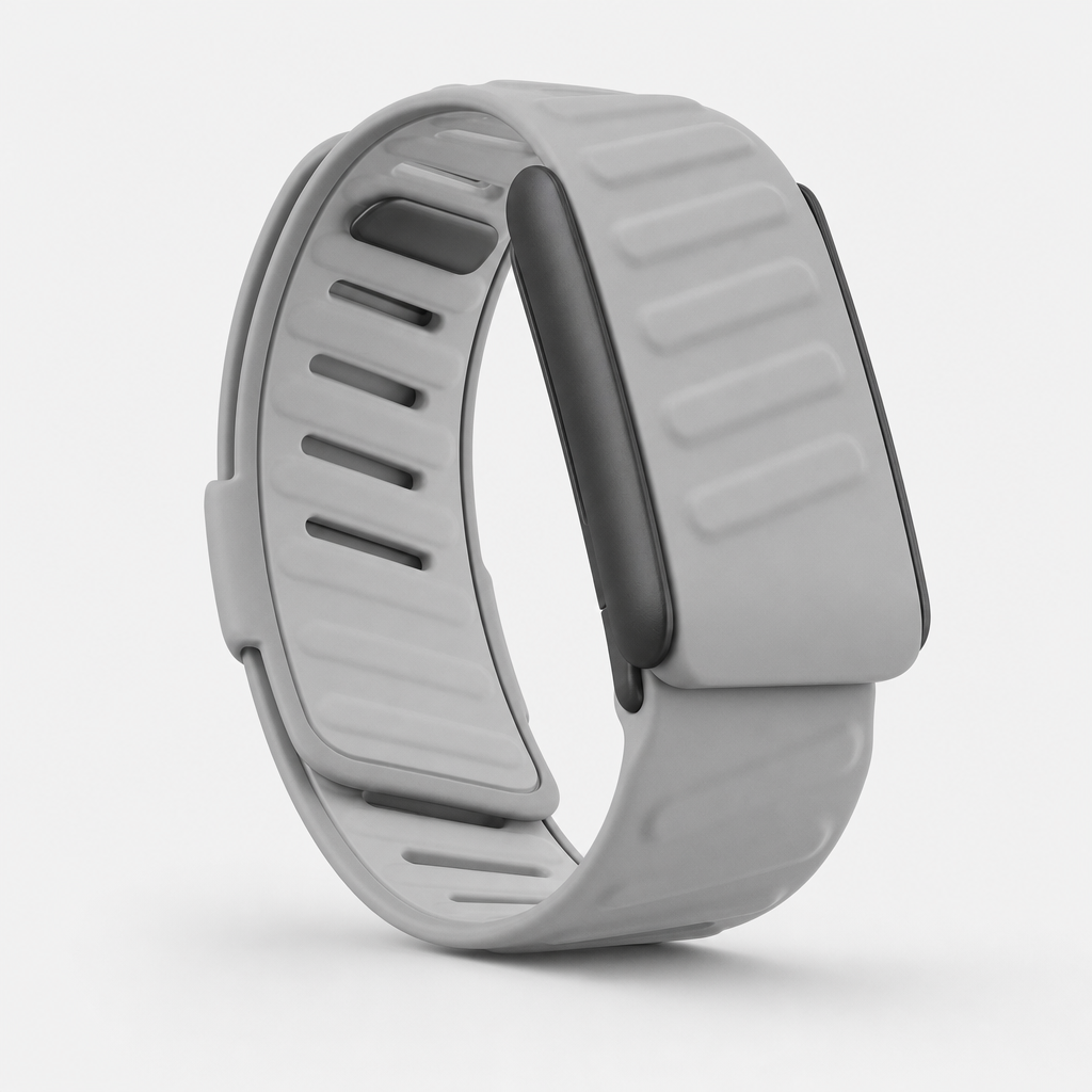 Sport band health tracker in Drift, light grey ribbed elastomer loop with slim sensor module