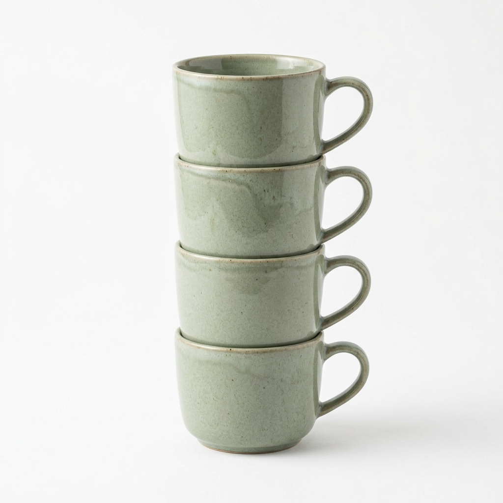Reactive Glaze Mug Set — 4