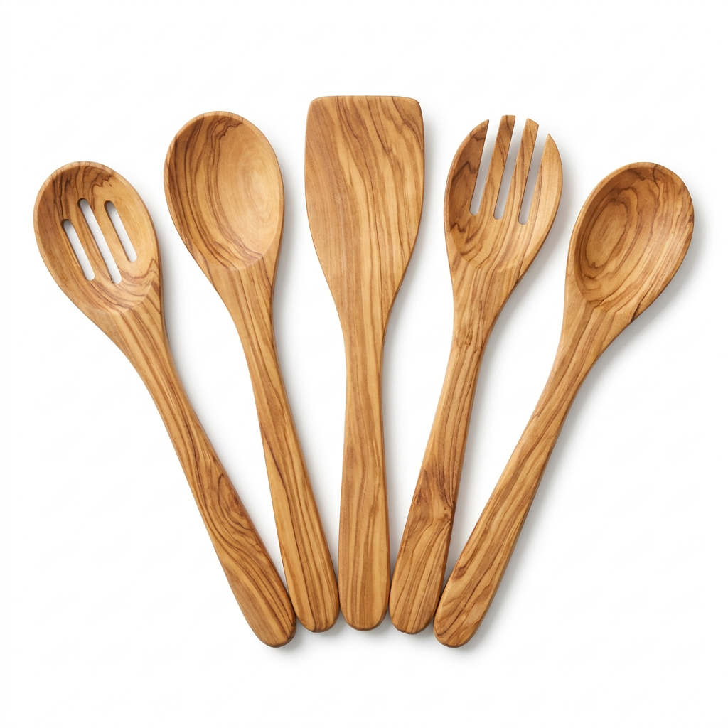 Olive Wood Utensil Set — 5