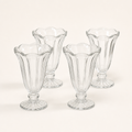 Set of four footed sundae glasses