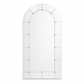 Arched full-length floor mirror with bevelled panels, 36 by 72 inches