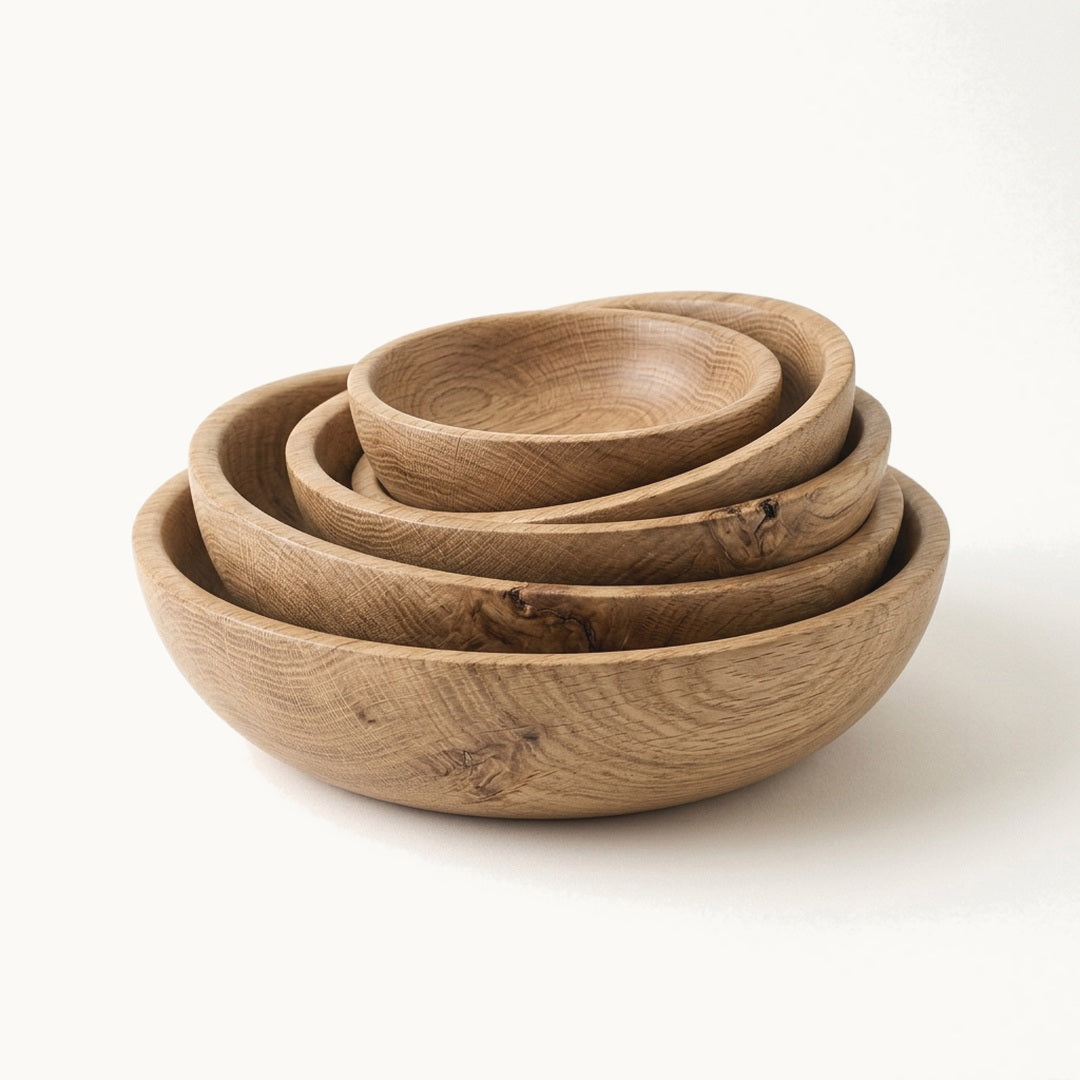 Oak Serving Bowls - 4
