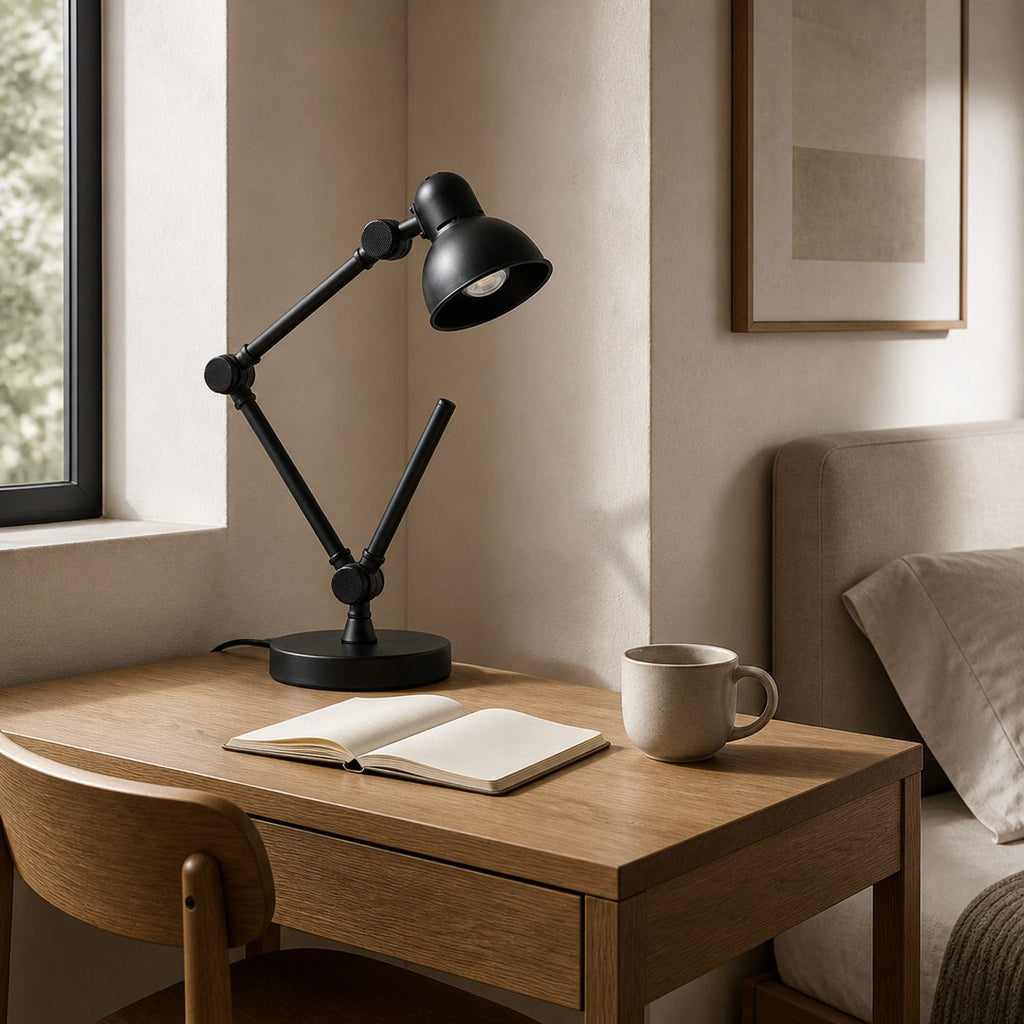Adjustable Desk Lamp on an oak writing desk