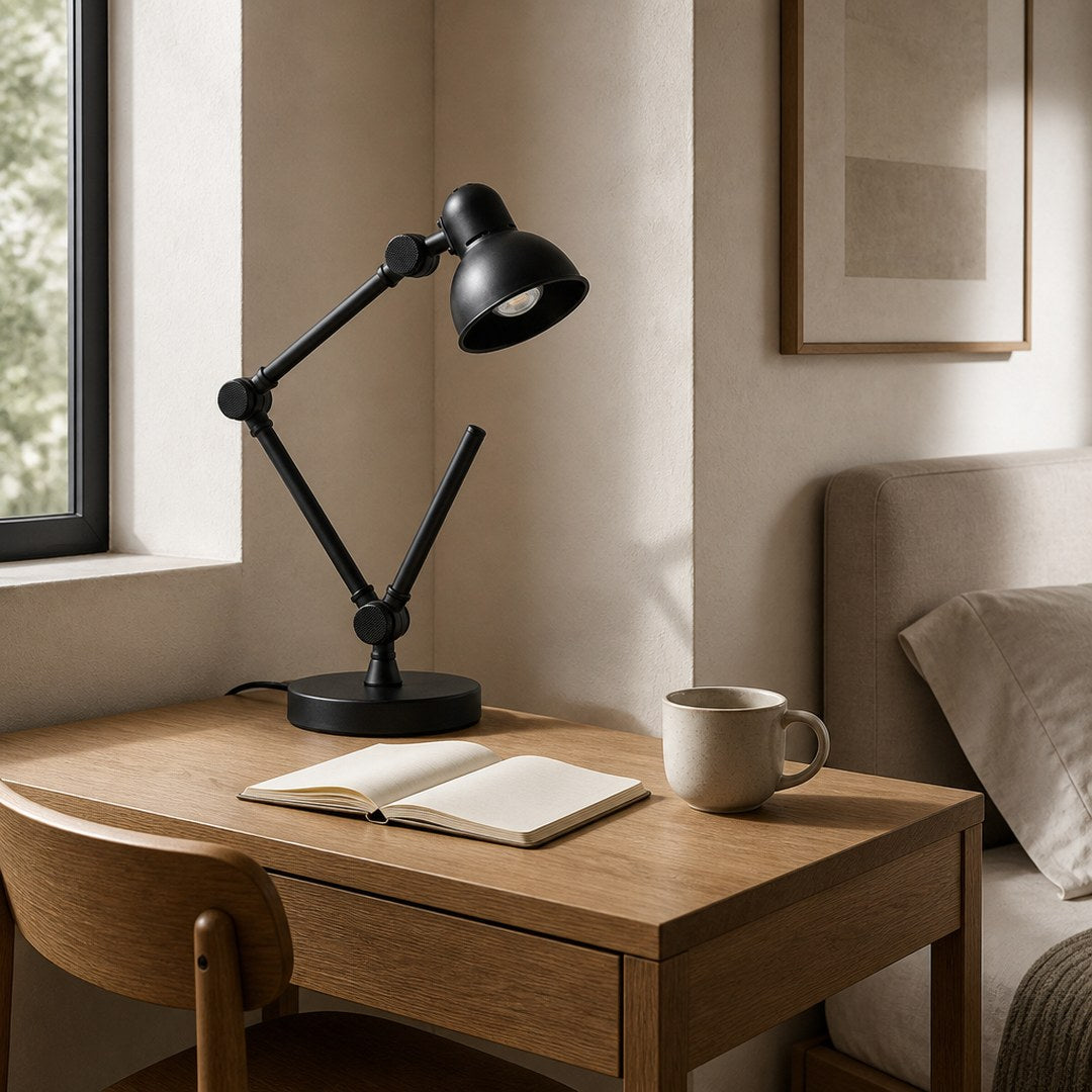 Adjustable Desk Lamp on an oak writing desk