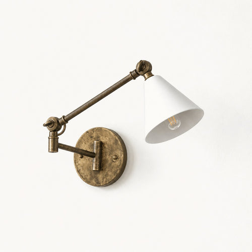 Brass Wall Sconce with the arm extended