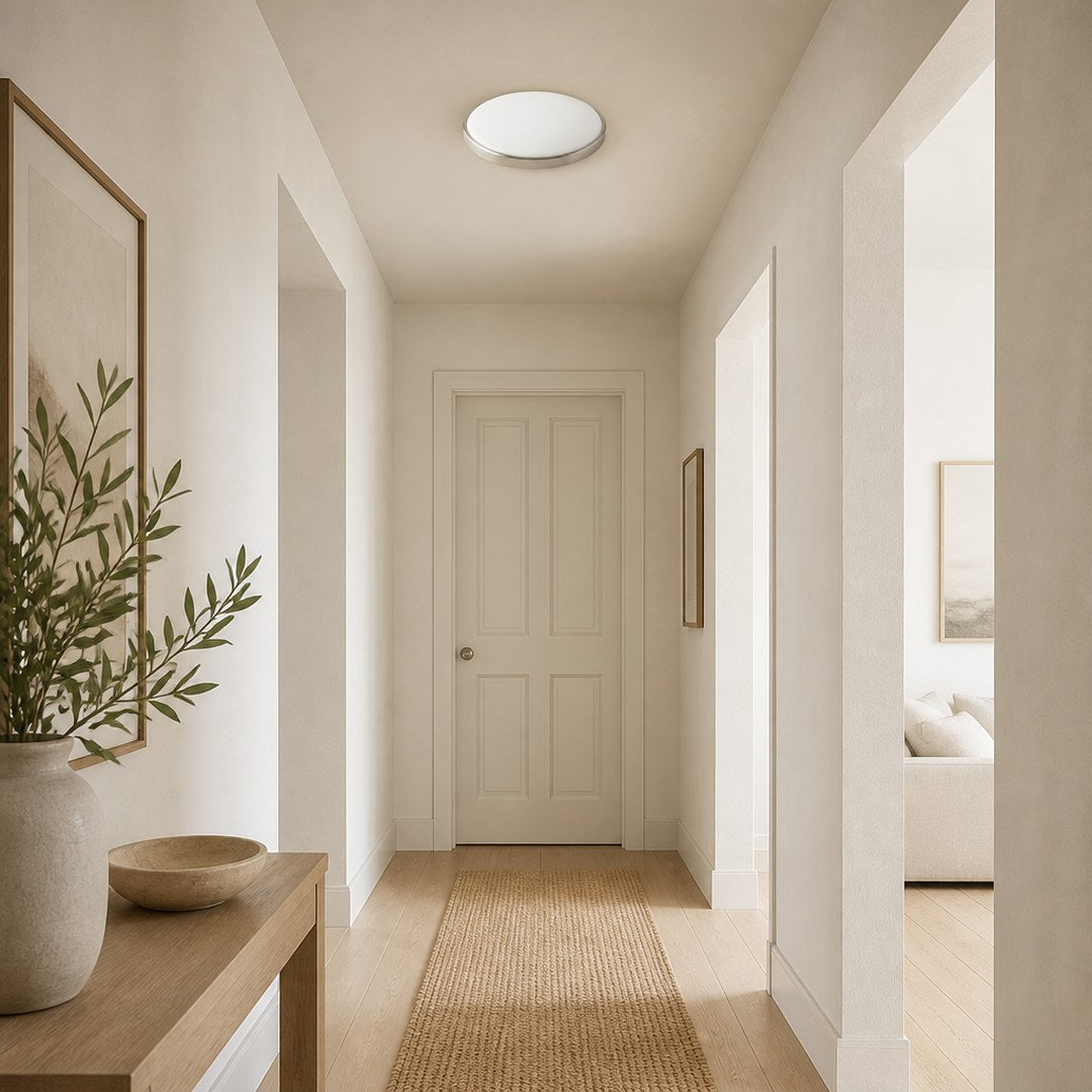 Opal Flush Mount in a hallway ceiling