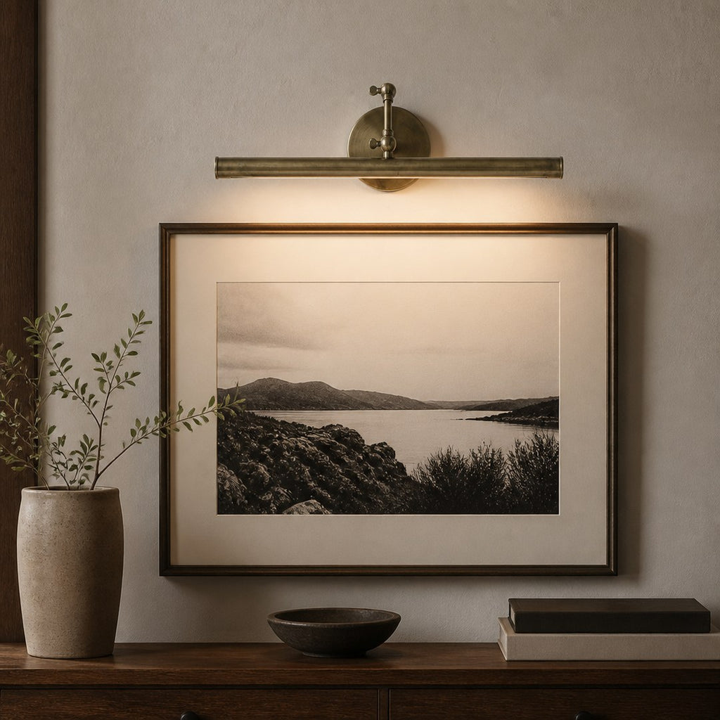 Picture Light above a framed print