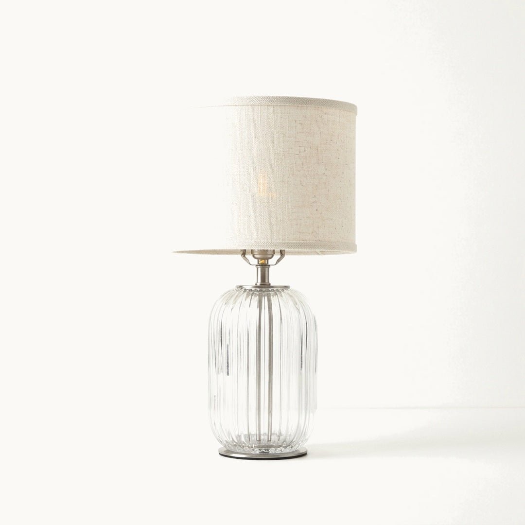 Ribbed Glass Table Lamp