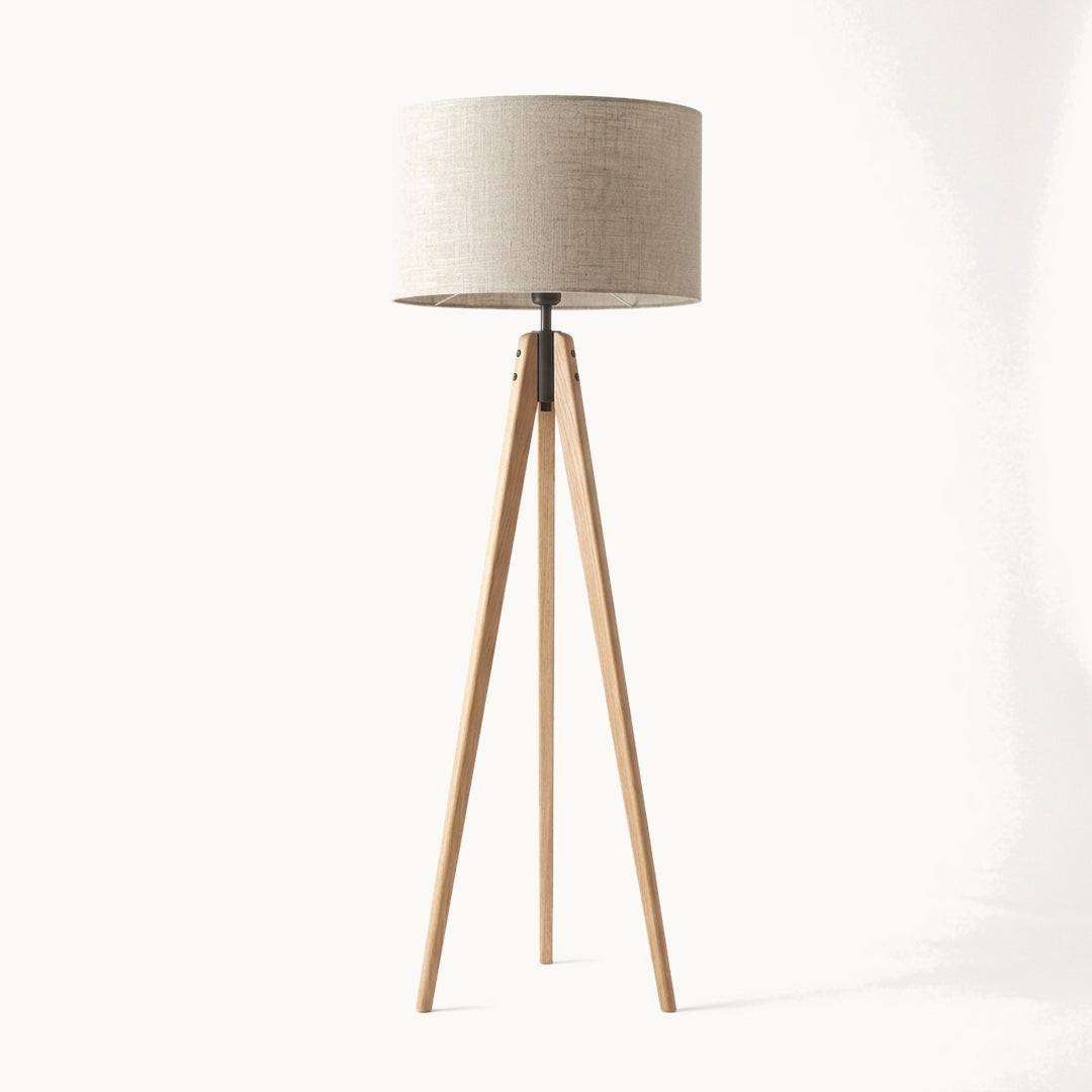 Wood Tripod Floor Lamp