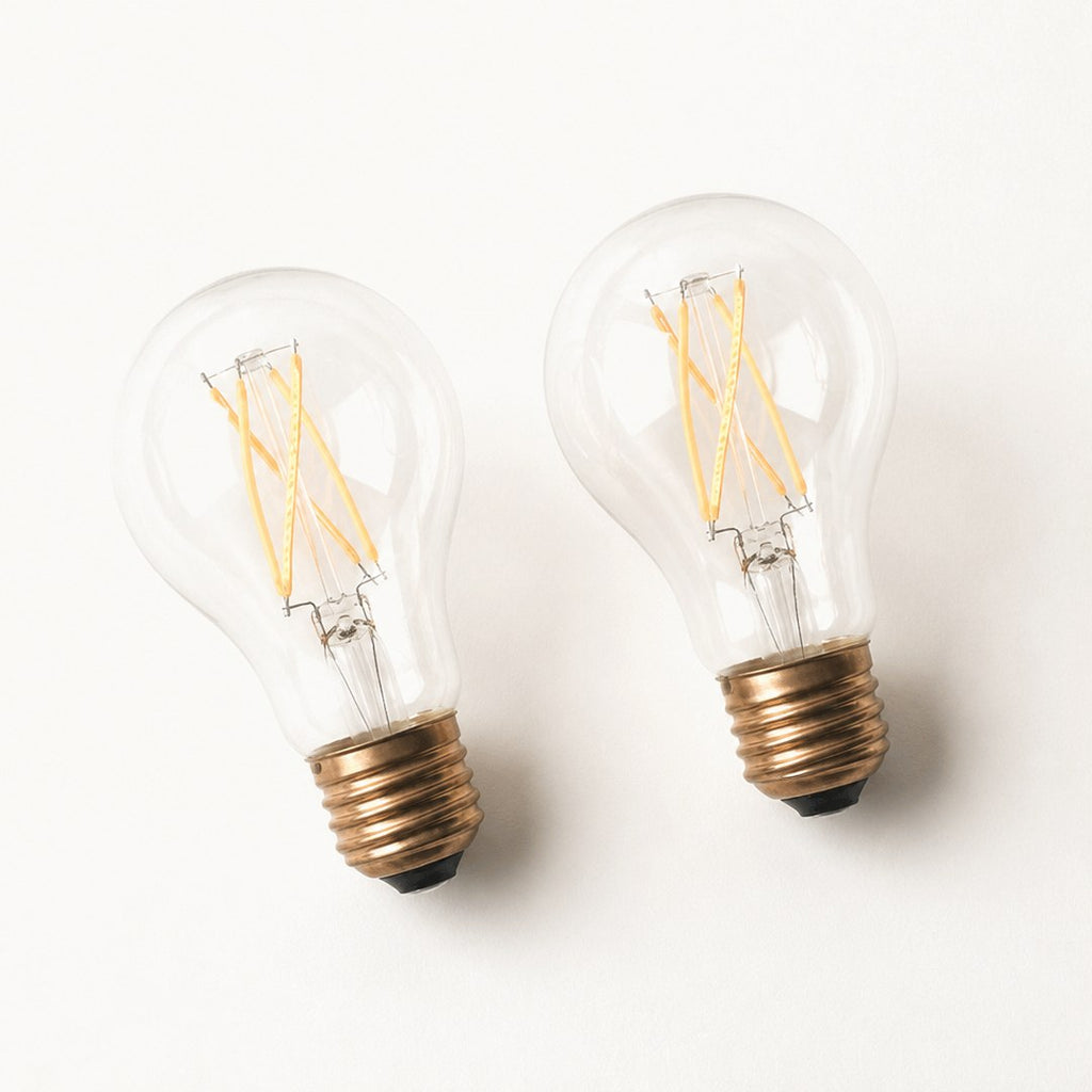 Warm dimmable bulbs, filament close up