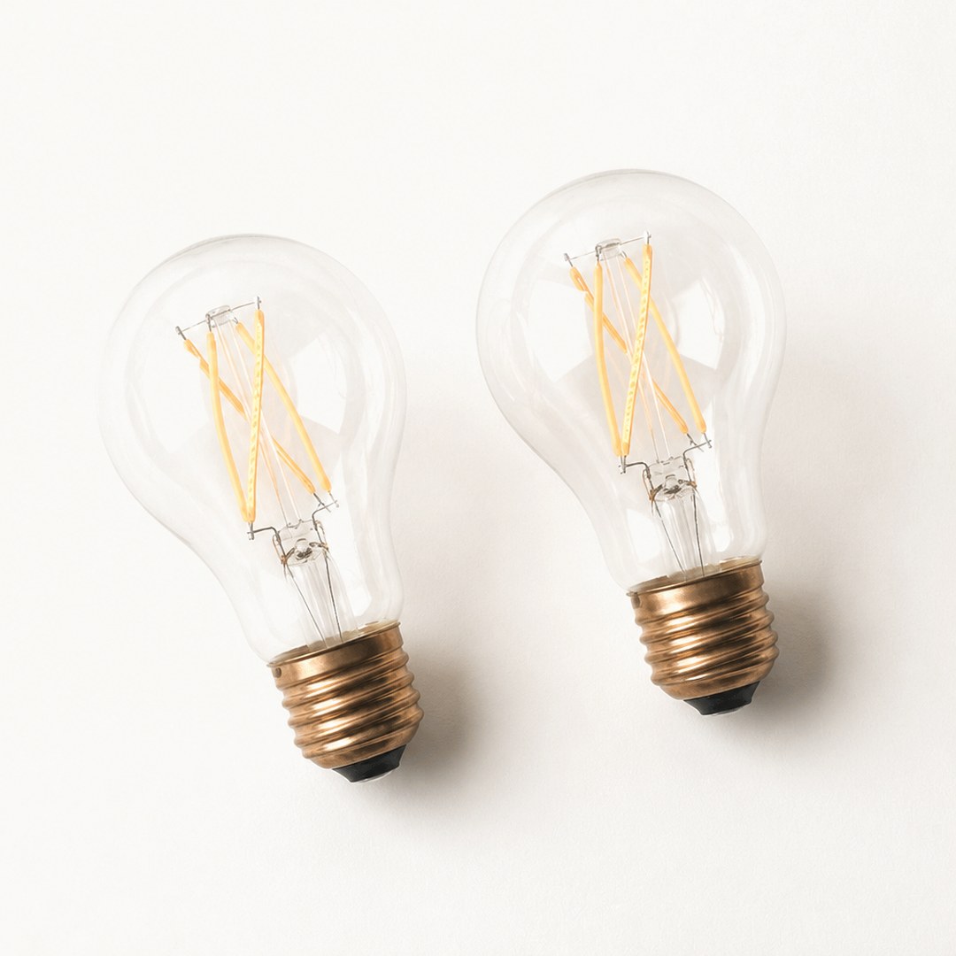 Warm dimmable bulbs, filament close up