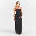 Maternity Long Slip Dress (Onyx)