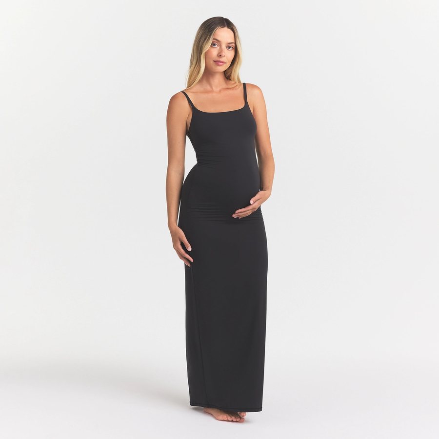 Maternity Long Slip Dress (Onyx)