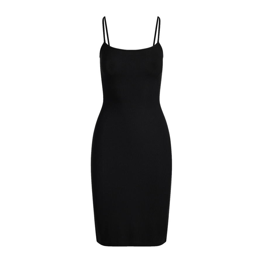 Soft Lounge Midi Slip Dress (Onyx)