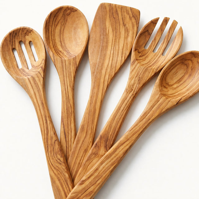 Olive Wood Utensil Set — 5