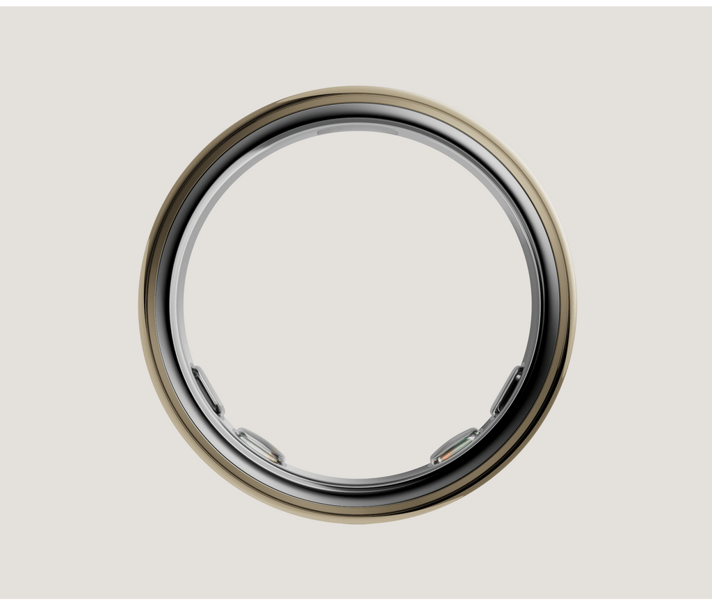 Titanium smart health ring in Gold — front view