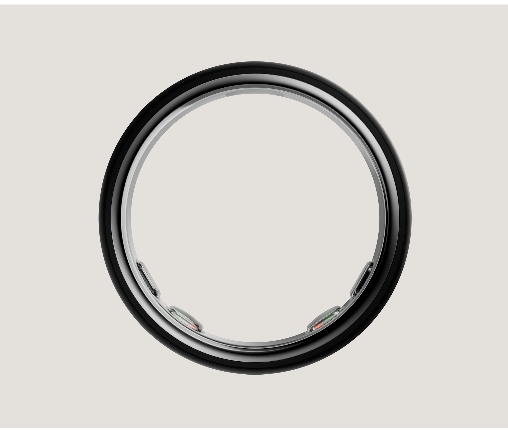 Titanium smart health ring in Stealth — front view