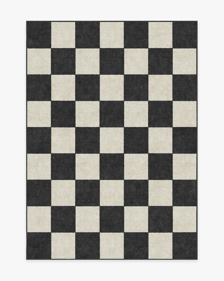 Jaque Checkered Black washable rug