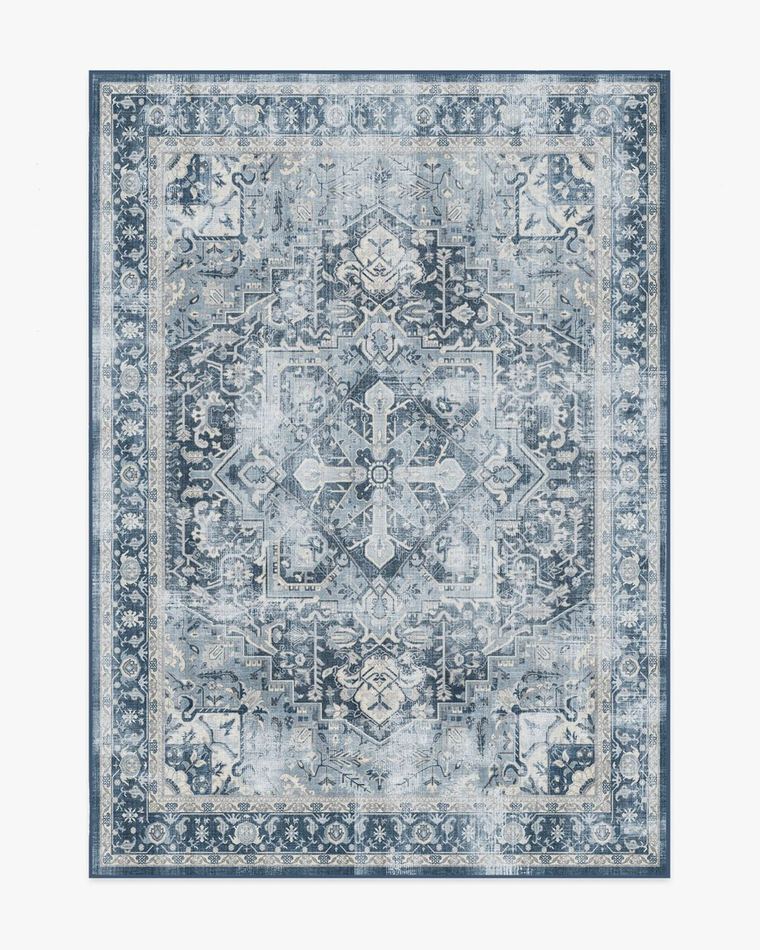 Kamran Admiral Blue washable rug