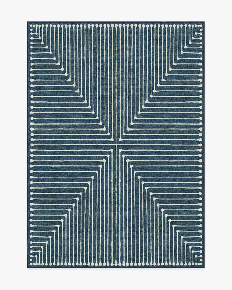 Inkdrop Lapis Blue washable rug