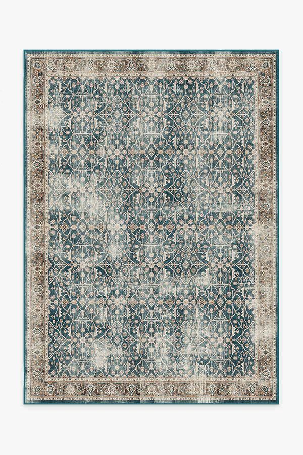 Celestine Teal Blue washable rug
