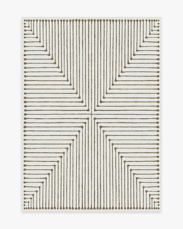 Inkdrop Camel & Ivory washable rug