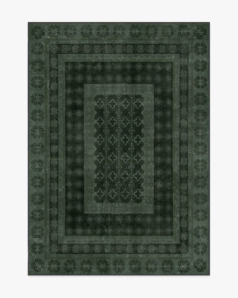 Cyrus Forest Green washable rug